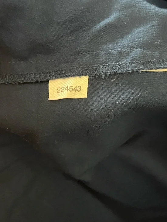 Ann Taylor,Navy Textured Sheath Dress Lattice Neckline Pintuck-Panel,Size 12 - Picture 9 of 11